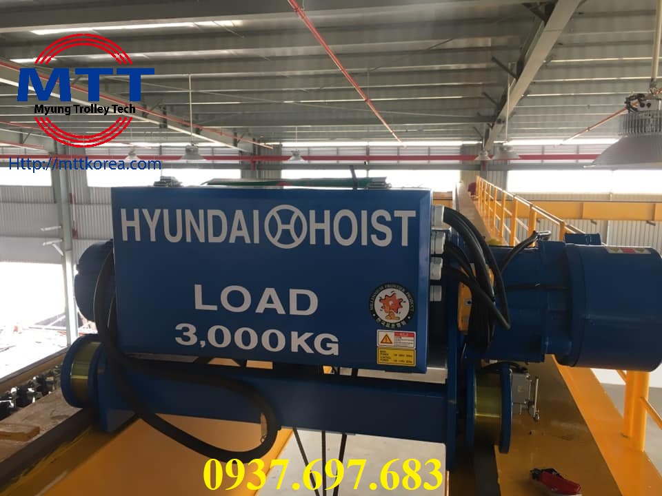 Công ty TNHH MTT Hàn Quốc Palang cáp dầm đôi 3 tấn Hyundai 