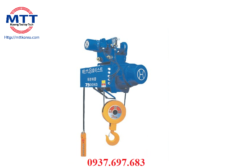Palang cáp dầm đơn 7.5 tấn Hyundai avatar