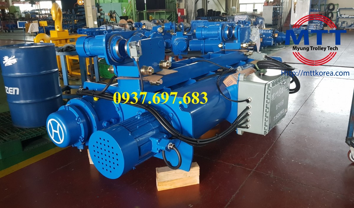 Công ty TNHH MTT Hàn Quốc Palang cáp dầm đơn 7.5 tấn Hyundai Công ty TNHH MTT Hàn Quốc Palang cáp dầm đơn 7.5 tấn Hyundai