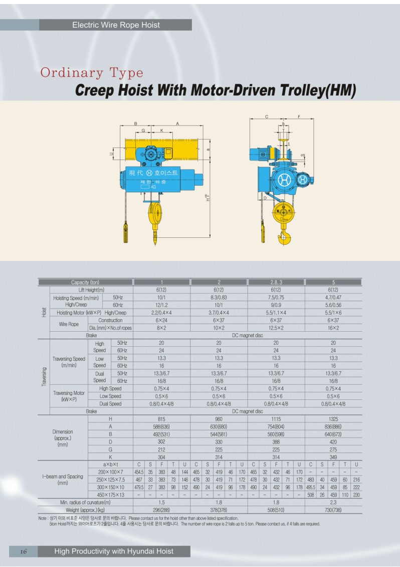 Công ty TNHH MTT Hàn Quốc Palang cáp dầm đơn 7.5 tấn Hyundai Công ty TNHH MTT Hàn Quốc Palang cáp dầm đơn 7.5 tấn Hyundai