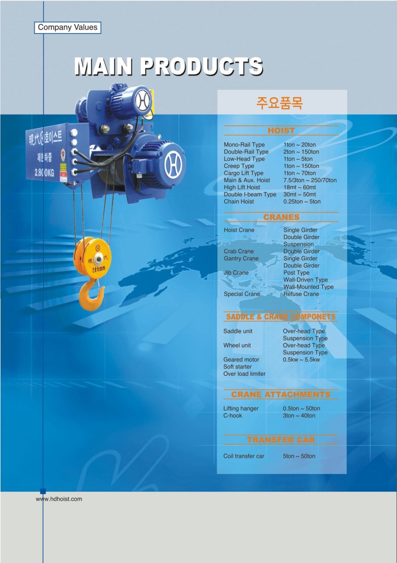 Công ty TNHH MTT Hàn Quốc Palang cáp dầm đơn 7.5 tấn Hyundai Công ty TNHH MTT Hàn Quốc Palang cáp dầm đơn 7.5 tấn Hyundai