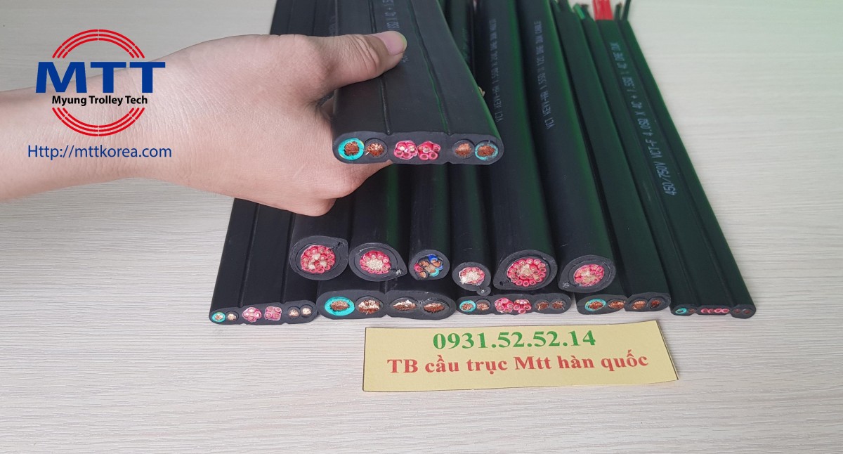 Công ty TNHH MTT Hàn Quốc Dây cáp dẹt cầu trục 16SQx4C+1.5SQx10C Công ty TNHH MTT Hàn Quốc Dây cáp dẹt cầu trục 16SQx4C+1.5SQx10C