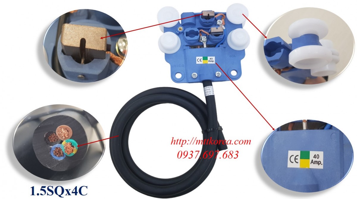 Công ty TNHH MTT Hàn Quốc Chổi tiếp điện hộp kín 80A LCL Công ty TNHH MTT Hàn Quốc Chổi tiếp điện hộp kín 80A LCL