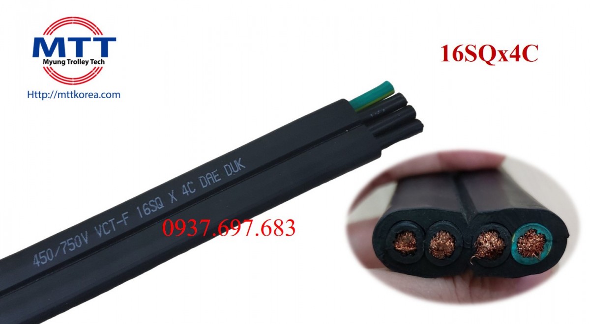 Công ty TNHH MTT Hàn Quốc Cáp điện cầu trục 16SQx4C Công ty TNHH MTT Hàn Quốc Cáp điện cầu trục 16SQx4C