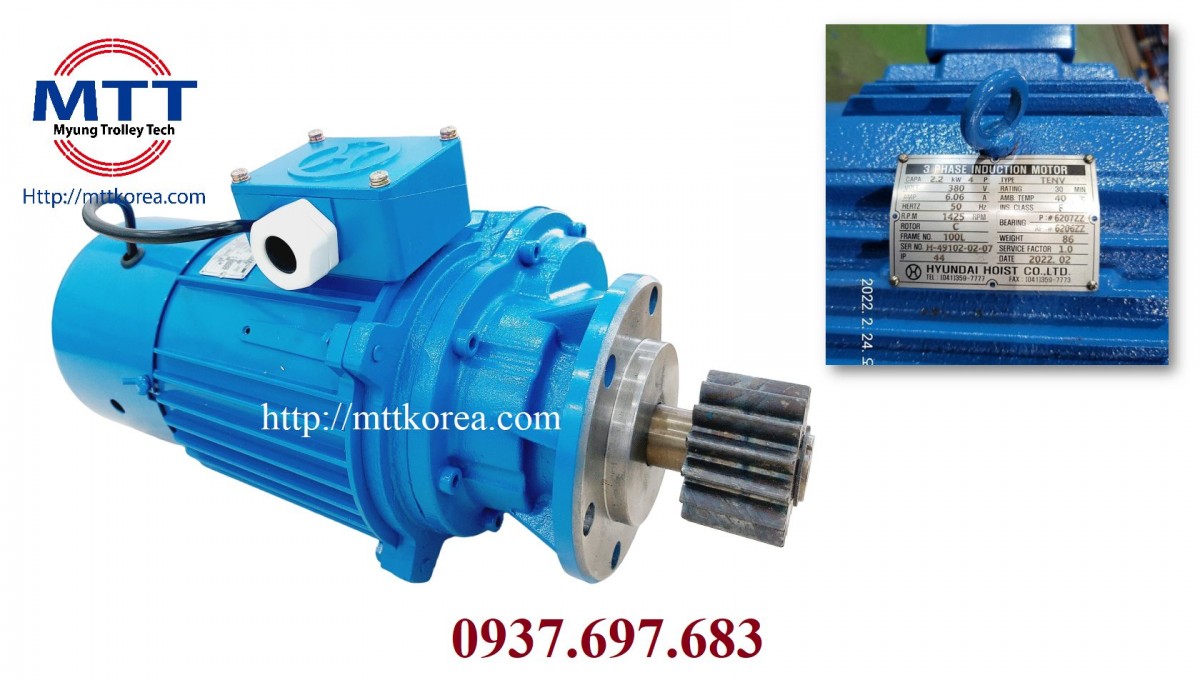 Công ty TNHH MTT Hàn Quốc Motor dầm biên 2.2kWx4P cầu trục Công ty TNHH MTT Hàn Quốc Motor dầm biên 2.2kWx4P cầu trục