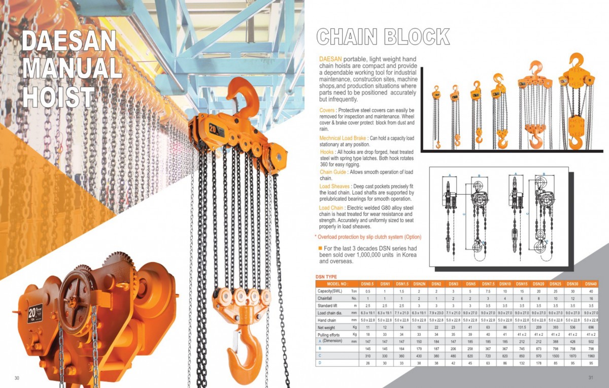 Công ty TNHH MTT Hàn Quốc Manual chain Hoist - EDL Series Công ty TNHH MTT Hàn Quốc Manual chain Hoist - EDL Series