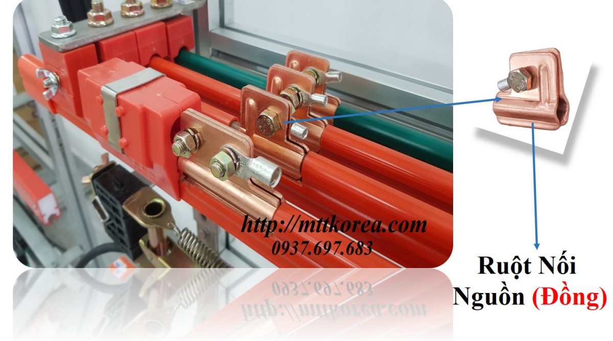 Công ty TNHH MTT Hàn Quốc Đầu nối nguồn ray điện (xanh) 