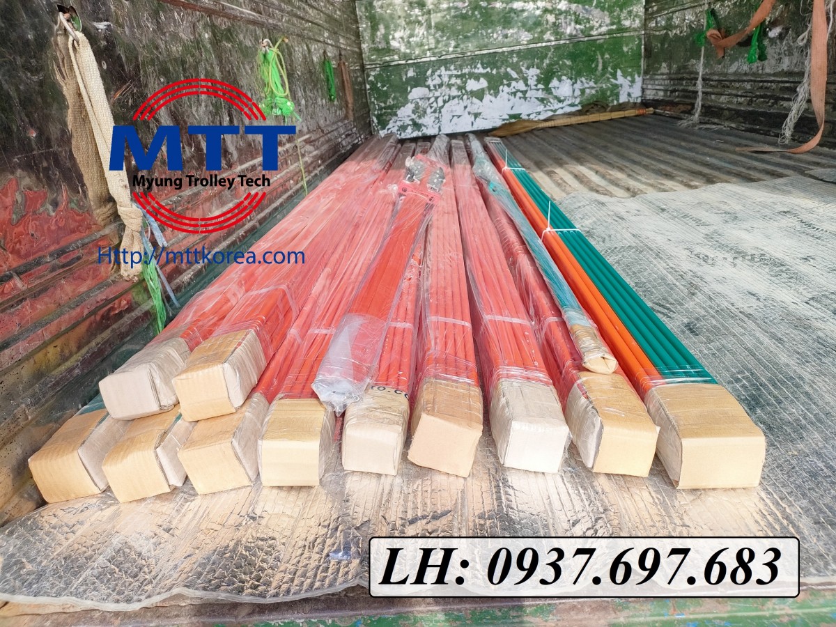 Công ty TNHH MTT Hàn Quốc Ray điện an toàn 60A xanh cho cầu trục 