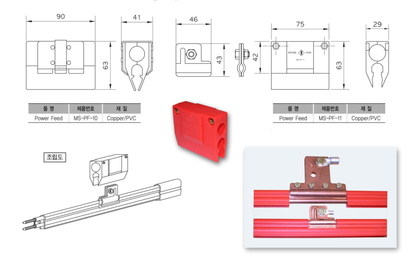 Công ty TNHH MTT Hàn Quốc Đầu nối nguồn ray điện (xanh) 