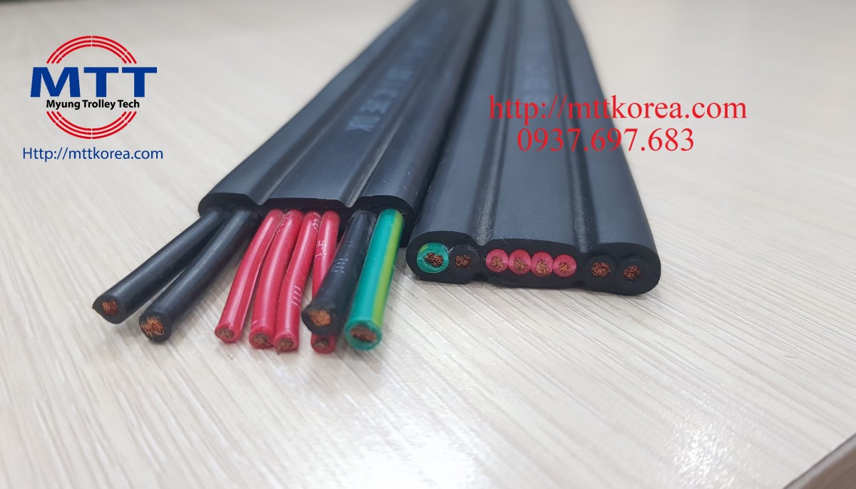 Công ty TNHH MTT Hàn Quốc Dây điện dẹt cầu trục 4SQx4C+1.5SQx4C Công ty TNHH MTT Hàn Quốc Dây điện dẹt cầu trục 4SQx4C+1.5SQx4C