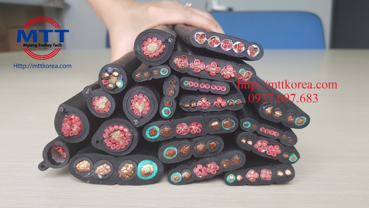 Công ty TNHH MTT Hàn Quốc Dây điện dẹt cầu trục 4SQx4C+1.5SQx4C Công ty TNHH MTT Hàn Quốc Dây điện dẹt cầu trục 4SQx4C+1.5SQx4C