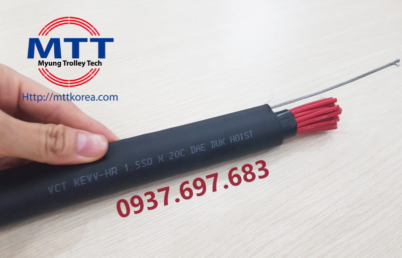 Công ty TNHH MTT Hàn Quốc Cáp tròn điều khiển cầu trục 1.5SQx20C Công ty TNHH MTT Hàn Quốc Cáp tròn điều khiển cầu trục 1.5SQx20C