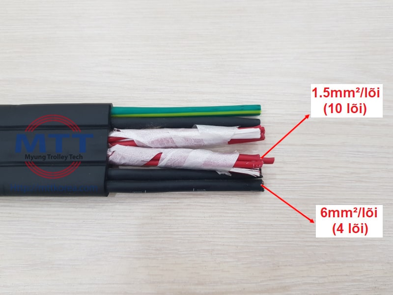 Công ty TNHH MTT Hàn Quốc Cáp điện cầu trục 6SQx4C+1.5SQx10C 