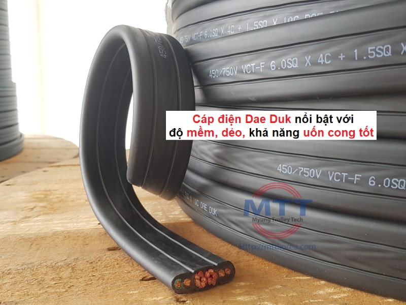 Công ty TNHH MTT Hàn Quốc Cáp điện cầu trục 6SQx4C+1.5SQx10C 