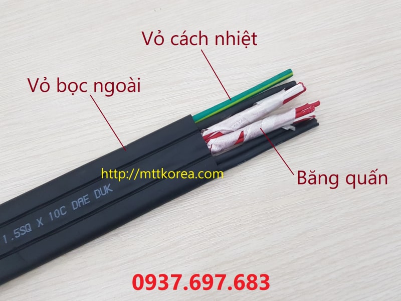 Công ty TNHH MTT Hàn Quốc Cáp điện cầu trục 6SQx4C+1.5SQx10C 