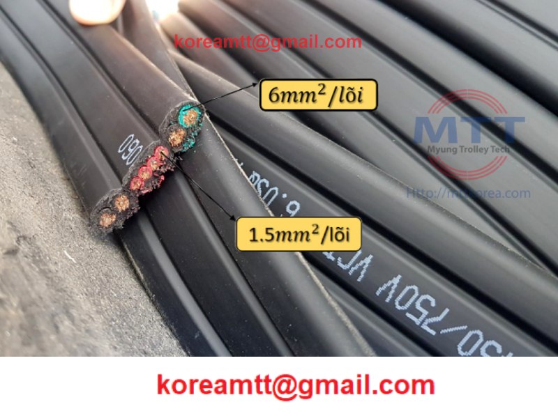 Công ty TNHH MTT Hàn Quốc Cáp điện cầu trục 6SQx4C+1.5SQx4C 